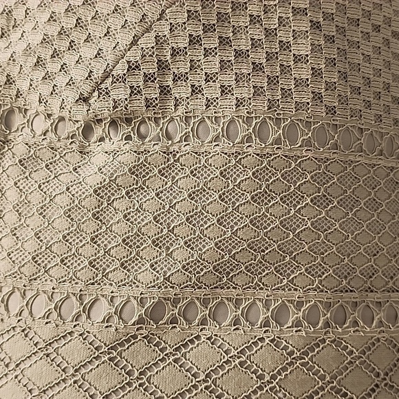 Adrianna Papell Half Bell Sleeve Lace Overlay Light Sage Sheath Dress Designer - Picture 14 of 15